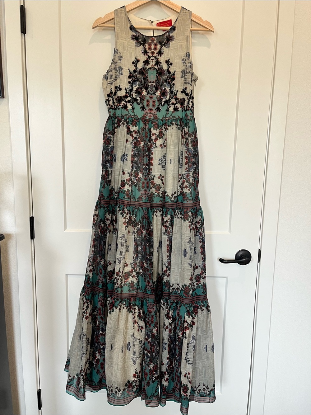 Antropologie Bhanuni By Jyoti Madera Maxi Floral Embroidered Boho Feminine dress